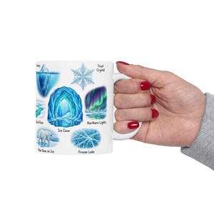 Winter Nature Coffee Mug Northern Light & Polar Bear Frozen Mug Arctic Ice Element Cave Ice Glacial Lake Tea Mug Winter Magic Lover Gift image 18