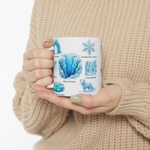 Winter Nature Coffee Mug Northern Light & Polar Bear Frozen Mug Arctic Ice Element Cave Ice Glacial Lake Tea Mug Winter Magic Lover Gift image 17