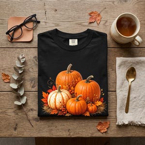 Autumn Pumpkin T-Shirt Comfort Colors Fall Tee Thanksgiving Cozy Custom Autumn Vintage Pumpkin Patch Tee Harvest Festival Top Autumn Leaves