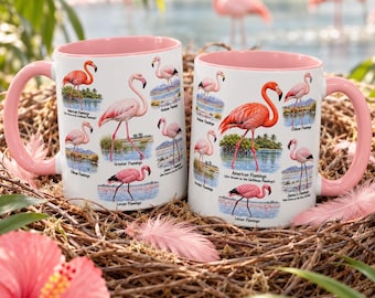 Flamingo Mug, Flamingo Coffee Cup, Pink Bird Wildlife Mug, Birdwatcher Gift, Personalized Gift for Mom Teacher Nurse Grandma Best Friend