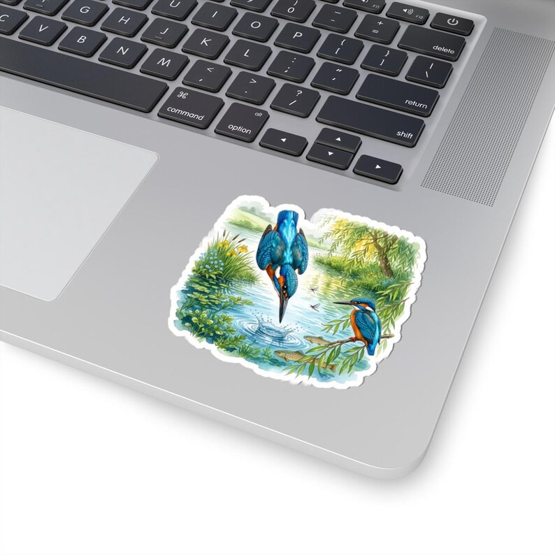 River Bank Sticker Kingfisher Sticker, Diving Bird Decal, Nature Lover Gift, Wildlife Art ...