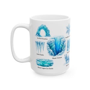 Winter Nature Coffee Mug Northern Light & Polar Bear Frozen Mug Arctic Ice Element Cave Ice Glacial Lake Tea Mug Winter Magic Lover Gift image 7