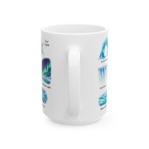 Winter Nature Coffee Mug Northern Light & Polar Bear Frozen Mug Arctic Ice Element Cave Ice Glacial Lake Tea Mug Winter Magic Lover Gift image 11