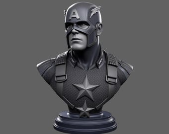 Captain America Büste STL's 3MF File – 3D Druckmodell l Digitaler Download