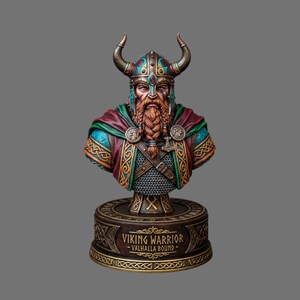Viking Warrior Bust STL\3MF File – Figure 3D Printing Model l Digital Download