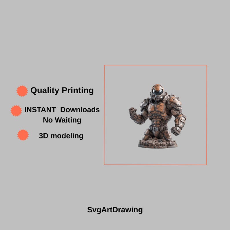 Dark Age Warrior Bust STL File – Figure 3D Printing Model (digital ...