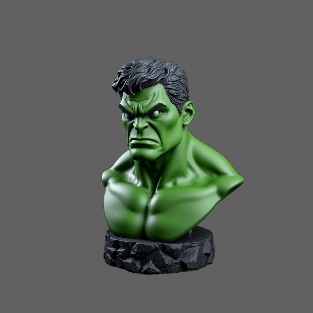 Hulk Bust STL File – Giant Powerful for Figurine 3D Printing Model ...