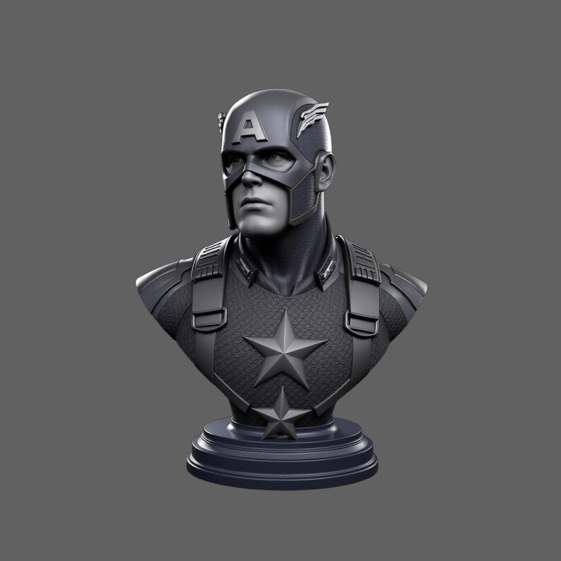 Captain America Bust STL File – Figure 3D Printing Model L Digital ...