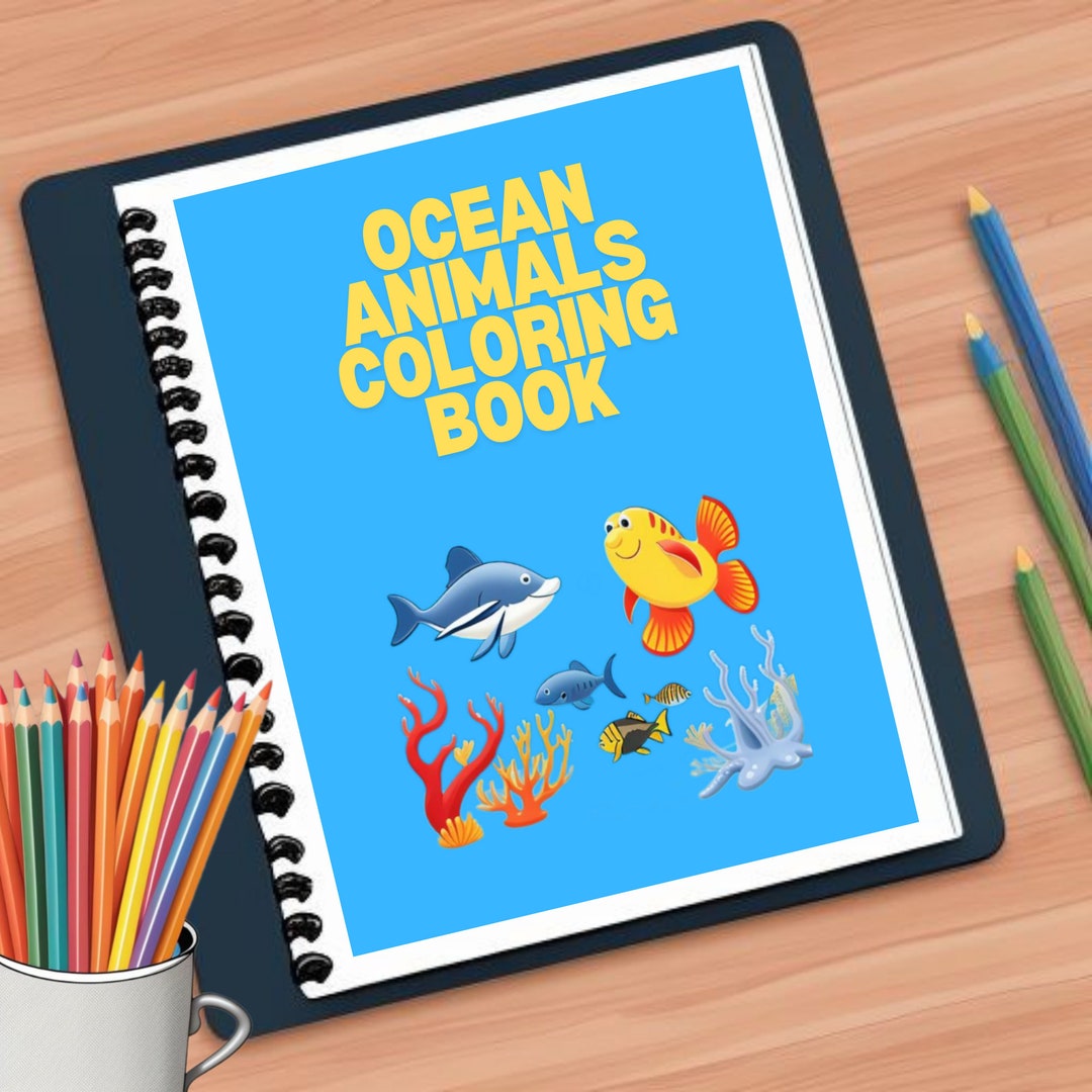 Ocean Animals Coloring Book, Ocean Animals PDF, Sea Animals Printables, Sea Animals Coloring ...