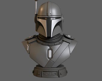 Mandalorian Bust STL\3MF File – Figure 3D Printing Model l Digital Download