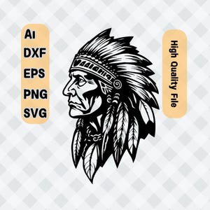 American Chief SVG File: Cricut, Silhouette, Laser Cut (Digital Download)