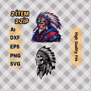 American Chief Svg,Png T-Shirt Design & Laser Cut Ready for DIY Crafts (Digital Download)