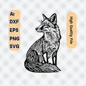 Fox Svg | Cutting File | Cricut Silhouette Cut Files | Cricut - Laser Ready & High Quality