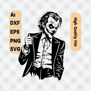Joker Svg | Cutting File | Cricut Silhouette Cut Files | Cricut - Laser Ready & High Quality