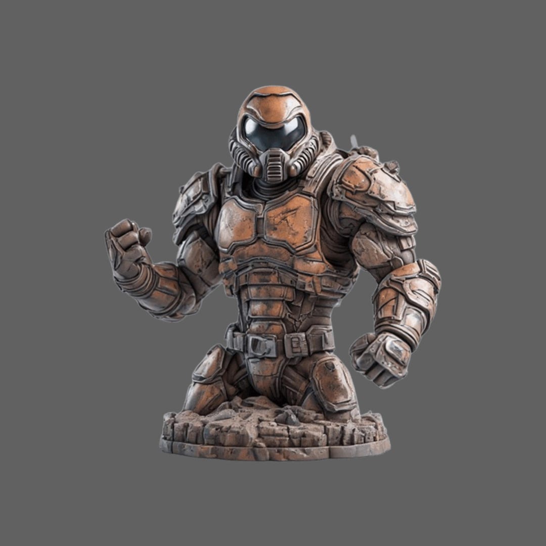 Dark Age Warrior Bust STL File – Figure 3D Printing Model (digital ...