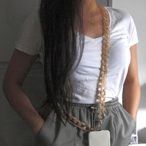 Crossbody Phone Strap Light Brown Strap Mobile Lanyard Summer Phone Strap Cute Phone Charm Brown Jewellery Brown Phone Chain For Holiday