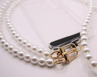 Pearl Crossbody Phone Strap, Y2K Beaded Phone Chain