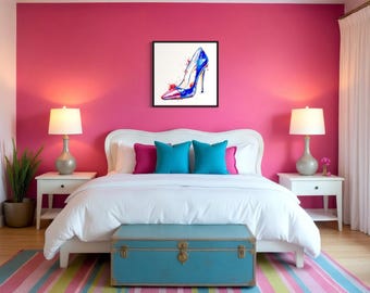 水彩画の高級ヒールキャンバス 30x30 ウォールアート デコレ