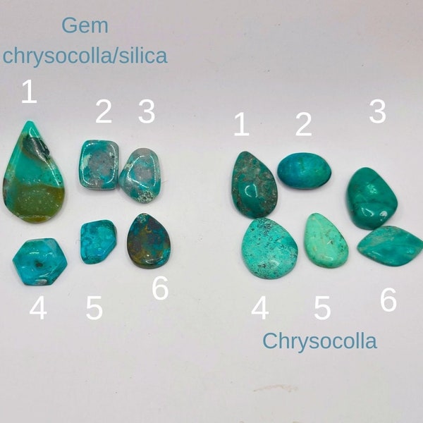 Gem Silica Chrysocolla & Chrysocolla Cabochons - Unique Shapes