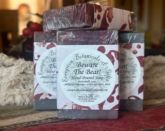 Beware The Bear!  University of Montana Grizzly Colored Hand Poured Soap