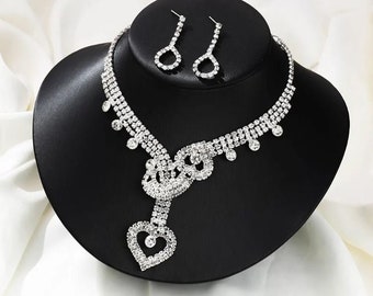 Luxus Halskette und Ohrringe Set