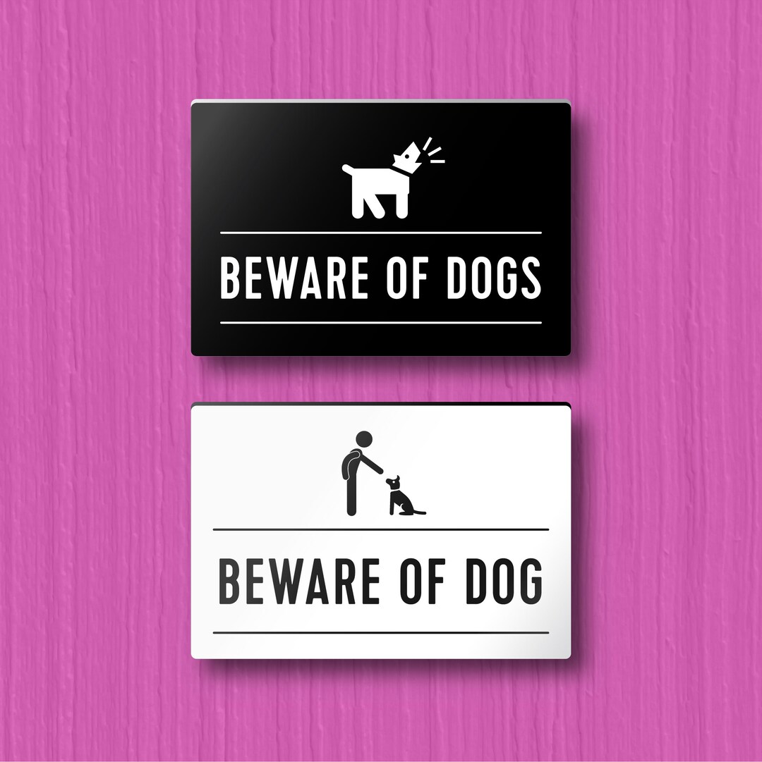 BEWARE of DOG/DOGS Sign - Customizable. Lightweight and Easy to Install ...