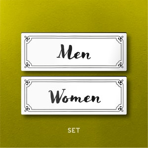 SET: Ladies/gentlemen or Men/women RESTROOM SIGNS - Lightweight and ...