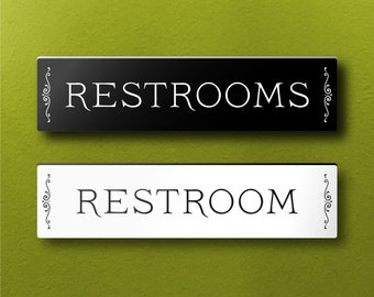 RESTROOM/S SIGN - CUSTOMIZABLE Lightweight and easy to install, modern designs, made to order.