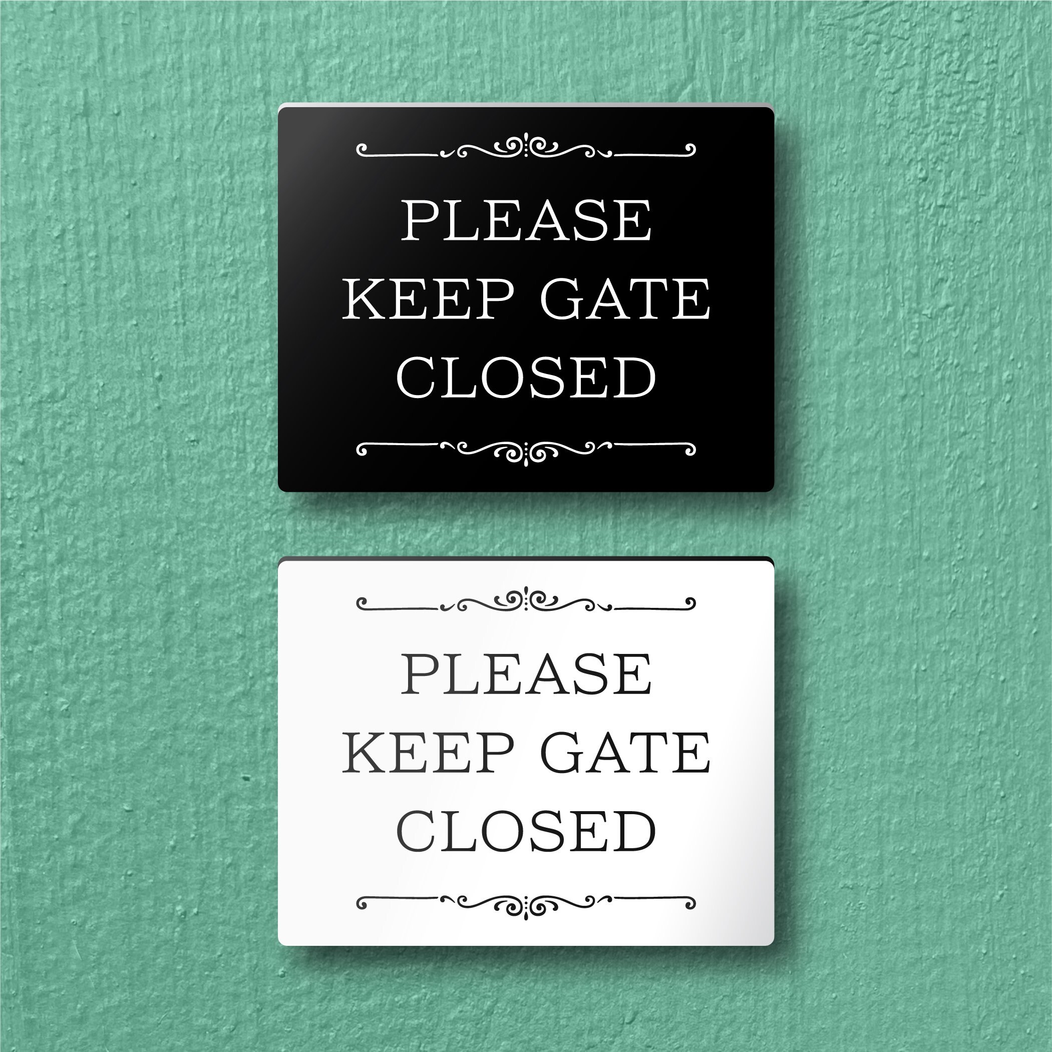 Please KEEP GATE CLOSED Sign - Lightweight and easy to install, modern designs, made to order.
