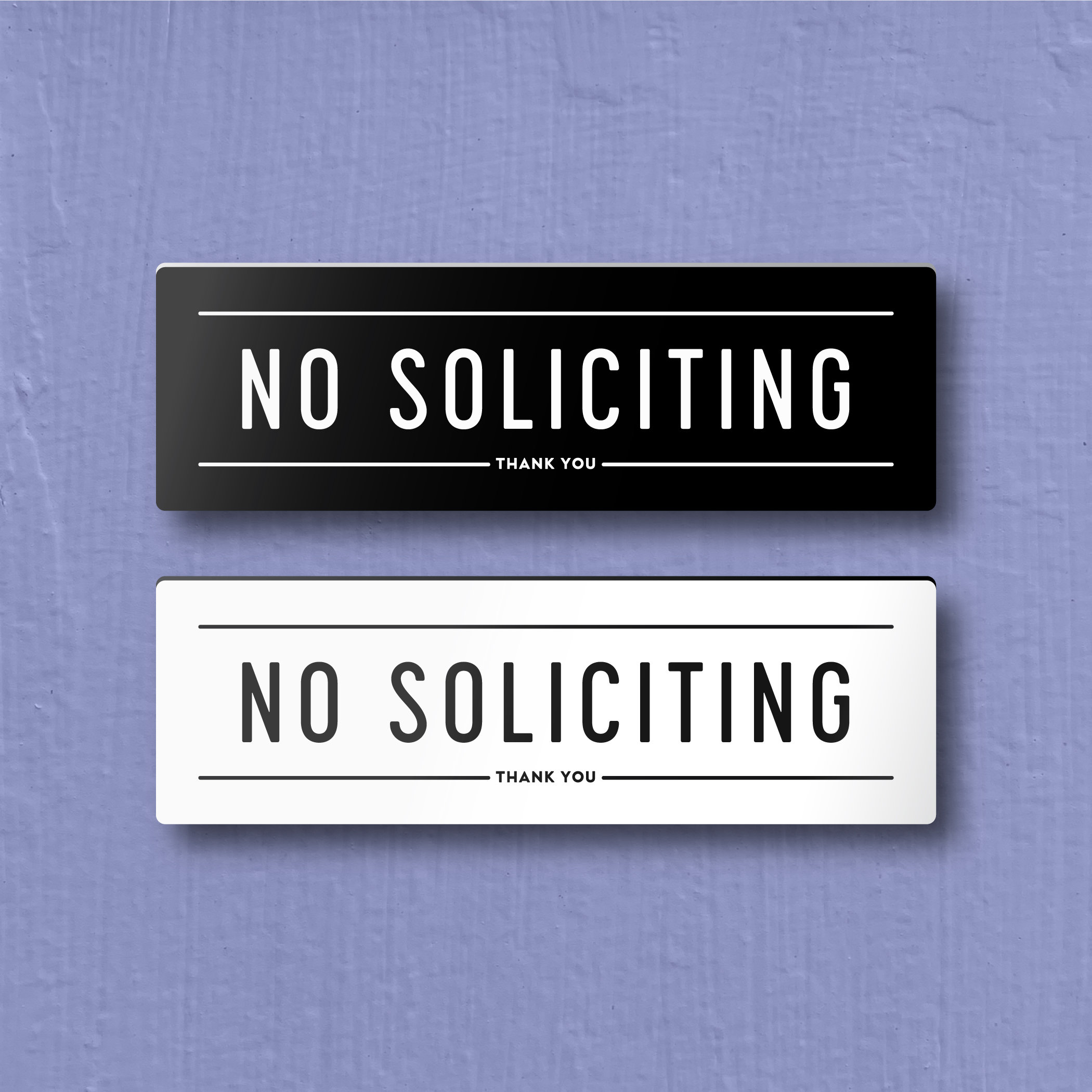 NO SOLICITING SIGN - Lightweight and easy to install, modern designs, made to order.