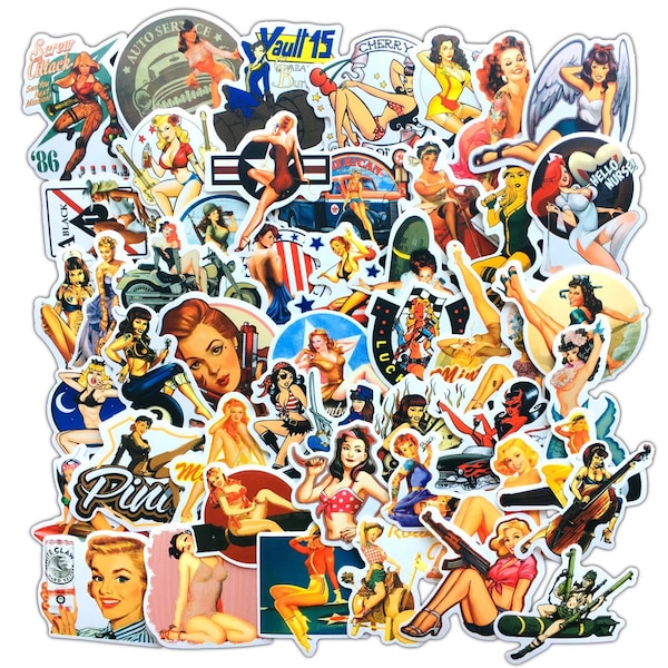 50 Pin Up Sticker Variety Pack