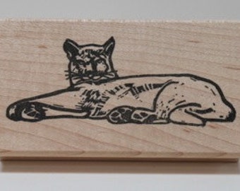California Mountin Lion Siesta rubber stamp