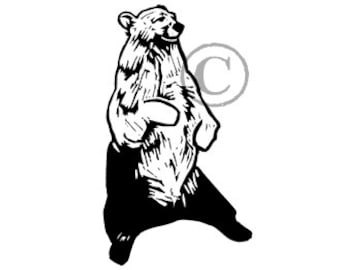 California Black Bear Seated rubber stamp