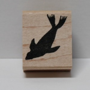 California Sea Lion DIVE rubber stamp