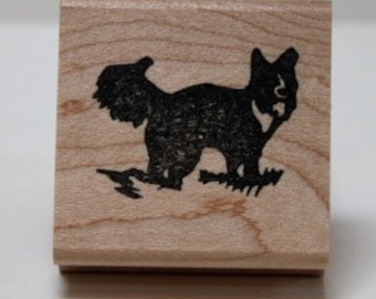 Border Collie Skye in the snow Rubber Stamp