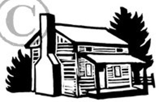 Rustic Log Cabin Rubber Stamp Etsy
