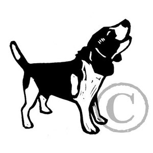 Baying Beagle rubber stamp image 2