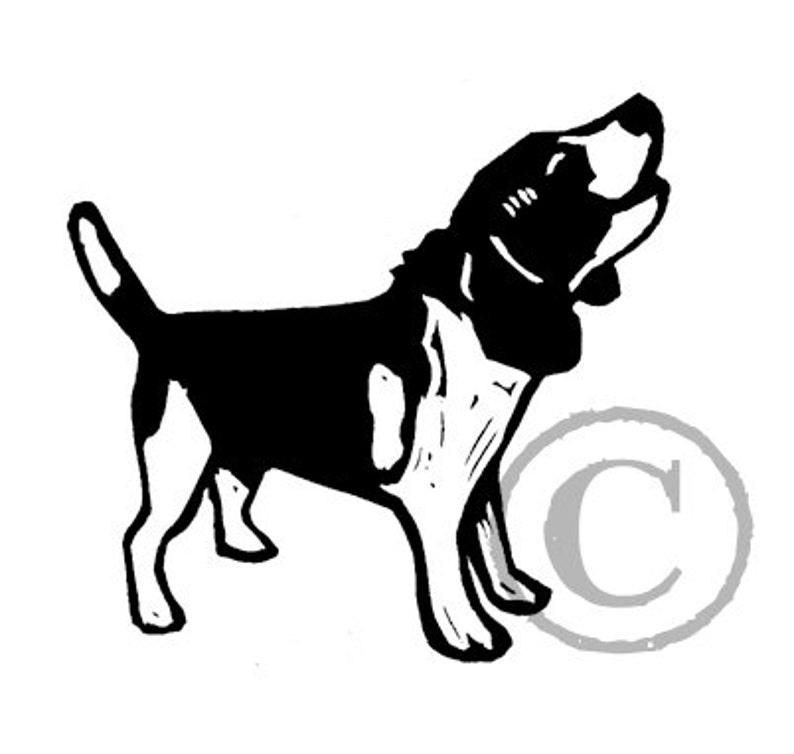 Baying Beagle rubber stamp image 2