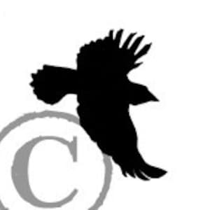 Flying Blackbird rubber stamp