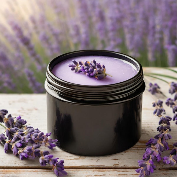 Escape dichoso de lavanda: 8 oz. Vela de cera de soja