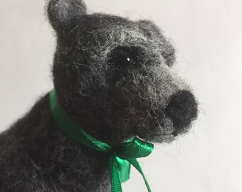 Needle Felting Felted Grizzly Grey Bear Sculpture