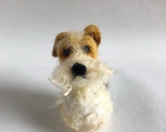 Miniature Needle Felted Fox Terrier Dog