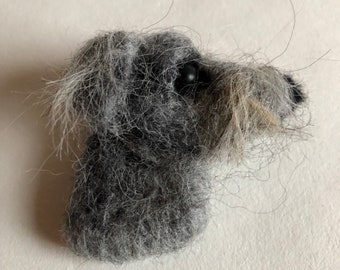 Needle felted DEERHOUND dog brooch pin badge accessory