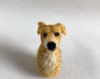 Miniature Needle Felted Whippet Greyhound dog Kawaii