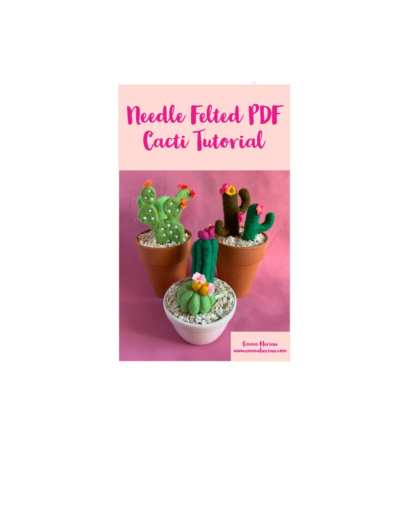 PDF Tutorial Needle Felted Cacti Cactus DIY Instant Download image 1