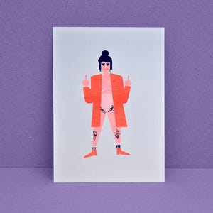 Postkarte – Stinkefinger – Neon – Risodruck – DINA6