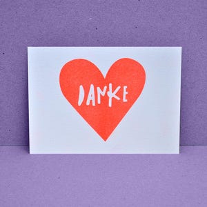Postkarte – Danke . DIN A6 . Illustration . Neonfarbe