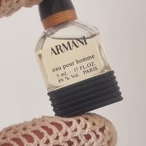 Armani Eau Pour Homme vintage 1984, parfum miniature de 5 ml, pas de boîte disponible