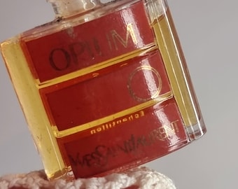 Vintage 1980 Yves Saint Laurent Opium eau de parfum miniature 3ml splash, no box available