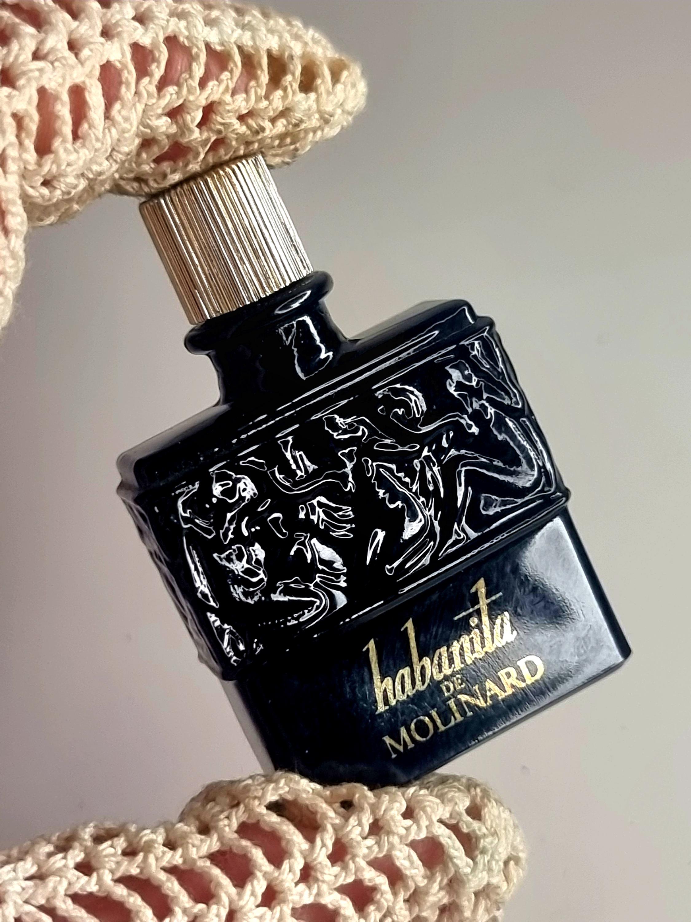 Gorgeous Vintage 1988 Lalique Black Glass Molinard Habanita Eau De